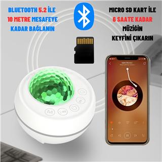 Bluetooth Hoparlör Banyo Duşakabin Havuz Su Geçirmez Islak Ortam Ses Bombası ve Ambiyans Led Işık