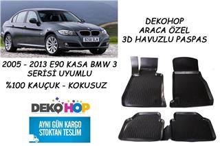BMW E90 KASA 3 SERİSİ 2005-2013 ARASI Oto Paspas Araca Özel 3D Havuzlu Kauçuk