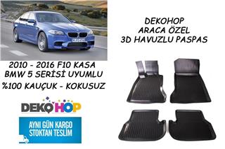 BMW F10 KASA 5 SERİSİ 2010-2016 ARASI Araca Özel Oto Paspas 3D Havuzlu Kauçuk