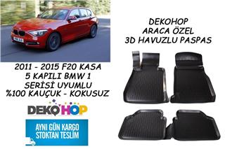 BMW F20 KASA 5 KAPILI 1 SERİSİ 2011-2015 ARASI Araca Özel Oto Paspas 3D Havuzlu