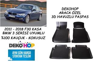 BMW F30 KASA 3 SERİSİ 2011-2018 ARASI Oto Paspas Araca Özel 3D Havuzlu Kauçuk