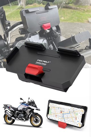 BMW Motosiklet Uyumlu Kablosuz Hızlı Şarjlı Motosiklet Telefon Tutacağı  R1300GS, R1200GS, R1250GS 