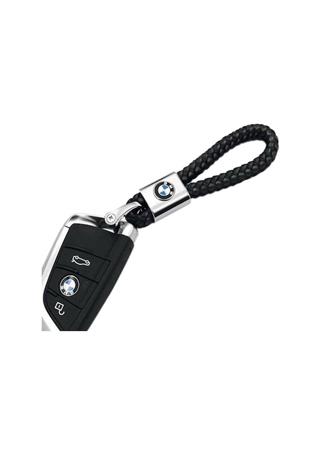 Bmw Uyumlu Deri Örgü Anahtarlık Vida Kelepçeli Kahverengi
