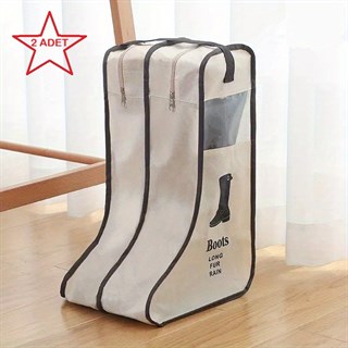 Bot Saklama Ve Taşıma Çantası Siyah 2 ADET Ayakkabı Dolap Düzenleyici Hurç UZUN BOY