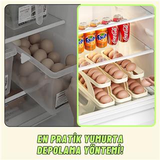 Buzdolabı Yumurta Saklama Düzenleyici Stand 2 Katlı Pratik Yumurta Saklama Rafı