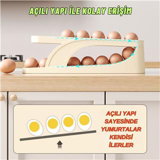 Buzdolabı Yumurta Saklama Düzenleyici Stand 2 Katlı Pratik Yumurta Saklama Rafı