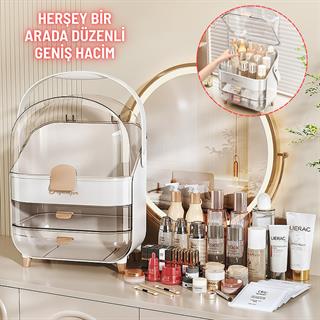 Çekmeceli Kozmetik Organizer Makyaj Kutusu Fırça Takı Ve Aksesuar Düzenleyici