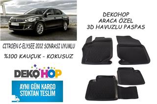 CITROEN C-ELYSEE 2012 SONRASI Oto Paspas Araca Özel 3D Havuzlu Kauçuk Paspas