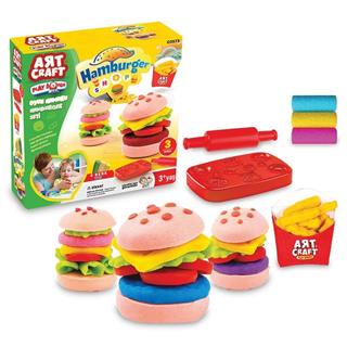 Çocuk Oyun Hamuru Hamburger Seti