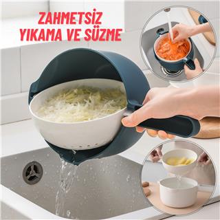 Çok Fonksiyonlu Sebze Meyve Doğrayıcı-Dilimleyici Rendeleme Kesme Süzgeç Mutfak Seti 10 Parça