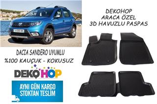 DACIA SANDERO Oto Paspas Araca Özel 3D Havuzlu Kauçuk Paspas