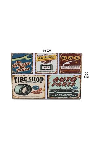 Dekor Duvar Süsü Metal Tabela Garage Tasarım 30x20 cm