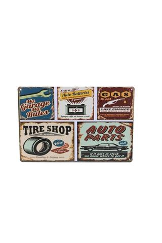 Dekor Duvar Süsü Metal Tabela Garage Tasarım 30x20 cm