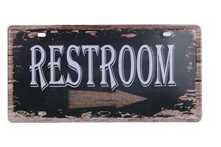 Dekorasyon Metal Tabela Retro Duvar Süsü Restroom 30X15 Cm