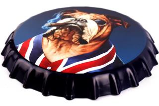 Dekorasyon Tasarım Duvar Süsü Retro Metal Tabela Bulldog Blue