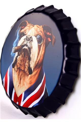 Dekorasyon Tasarım Duvar Süsü Retro Metal Tabela Bulldog Blue