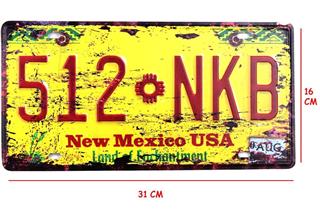 Dekoratif Metal Tabela Retro Dekor Duvar Süsü New Mexico 30x15 CM