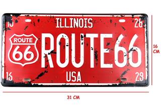 Dekoratif Metal Tabela Retro Dekor Duvar Süsü Route 66 30x15 CM
