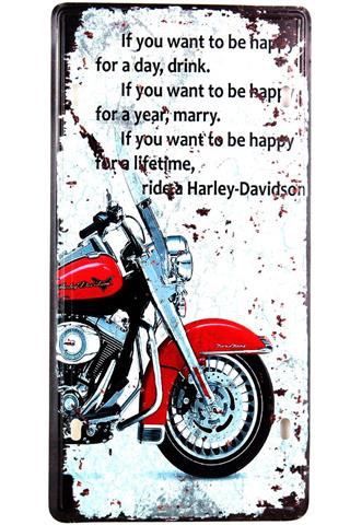 Dekoratif Metal Tabela Retro Dekor Duvar Süsü Harley Ride 30x15 CM