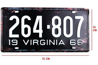 Dekoratif Metal Tabela Retro Dekor Duvar Süsü Virginia 30x15 CM