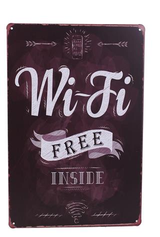Dekoratif Metal Tabela Sosyal Wifi Dekor Duvar Süsü 30X20 Cm
