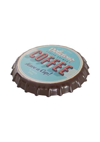 Delicious Coffee Temalı Dekorasyon Duvar Süsü Metal Tabela