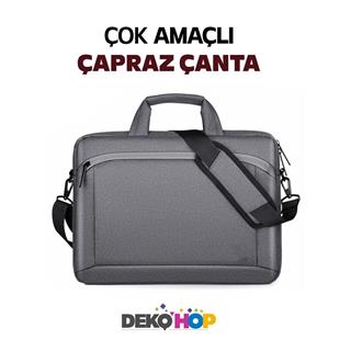 Dizüstü Bilgisayar Laptop Notebook Ve Evrak Taşıma Çantası 15-15,6 inç Uyumlu KOYU GRİ
