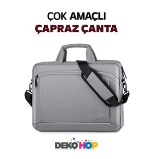Dizüstü Bilgisayar Laptop Notebook Ve Evrak Taşıma Çantası 15-15,6 inç Uyumlu GRİ