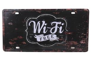 Duvar Dekorasyon Wifi Retro Duvar Süsü Metal Tabela 30X15 Cm