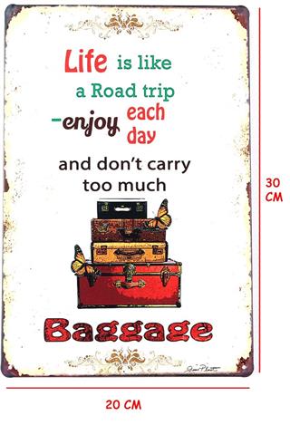 Duvar Dekorasyon Yazı Life is Like Retro Vintage Metal Tabela 30x20 CM