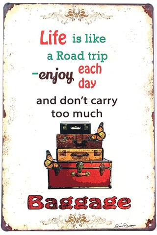 Duvar Dekorasyon Yazı Life is Like Retro Vintage Metal Tabela 30x20 CM