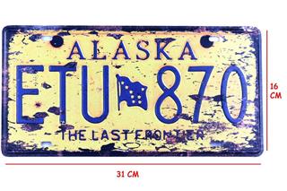 Duvar Süsü Dekor Retro Metal Tabela Alaska 30x15 CM