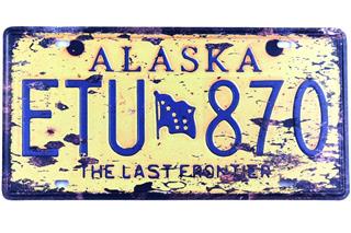 Duvar Süsü Dekor Retro Metal Tabela Alaska 30x15 CM