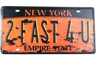 Duvar Süsü Dekor Retro Metal Tabela New York 30x15 CM