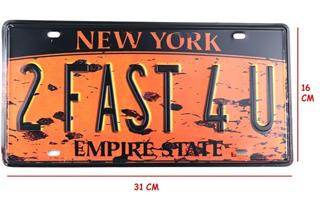 Duvar Süsü Dekor Retro Metal Tabela New York 30x15 CM