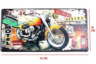 Duvar Süsü Dekor Retro Metal Tabela U.S 66 30x15 CM