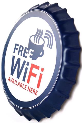 Duvar Süsü Dekorasyon Metal Tabela Free WI-FI