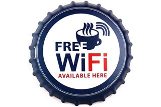 Duvar Süsü Dekorasyon Metal Tabela Free WI-FI