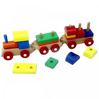 Eğitici Bloklu Ahşap Bultak Tren