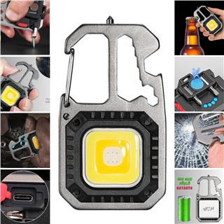 El Feneri Metal Gövdeli Cob Led Çok Fonksiyonlu Kamp Ve Karavan Feneri Işıldak İkaz Lambası