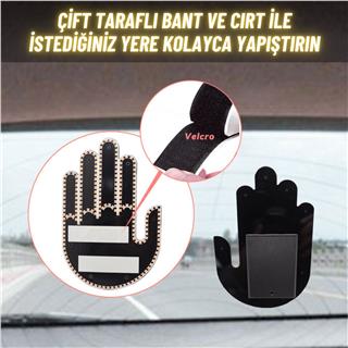 El Orta Parmak Led Kumandalı Araç İçi Reflektör Arka Cam 205 LED 3 Modlu Eğlenceli Mesaj Gösterici