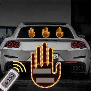 El Orta Parmak Led Kumandalı Araç İçi Reflektör Arka Cam 205 LED 3 Modlu Eğlenceli Mesaj Gösterici