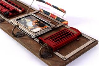 Elbise Askısı Antre Portmanto Duvar Retro Ahşap Resimlikli