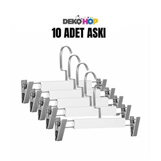 Elbise Pantolon Etek Askısı Ahşap Mandallı Askılık 1. Sınıf Kalite Ahşap Askı BEYAZ 50 ADET