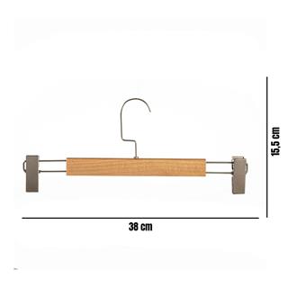 Elbise Pantolon Etek Askısı Ahşap Mandallı Askılık 1. Sınıf Kalite Ahşap Askı VERNİK NATUREL 10 ADET