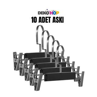 Elbise Pantolon Etek Askısı Ahşap Mandallı Askılık 1. Sınıf Kalite Ahşap Askı SİYAH 10 ADET