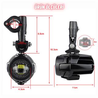 Enduro ve GS Serileri Uyumlu Motosiklet LED Sis Farı Yüksek Performans Metal Gövde 12V-24V 40W 2 Adet