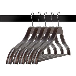 Erkek Ahşap Askı Geniş Gömlek Pantolon Tişört Askısı Koyu Ahşap Renk 10 ADET