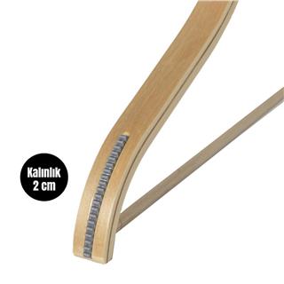Erkek Ahşap Askı Geniş Gömlek Pantolon Tişört Askısı Natural Renk 100 ADET