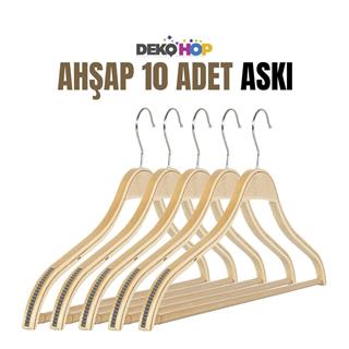 Erkek Ahşap Askı  Gömlek Pantolon Tişört Askısı Natural Renk 100 ADET